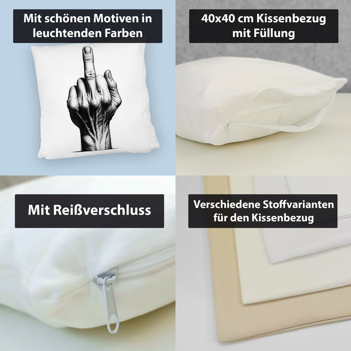 Mittelfinger Kissen
