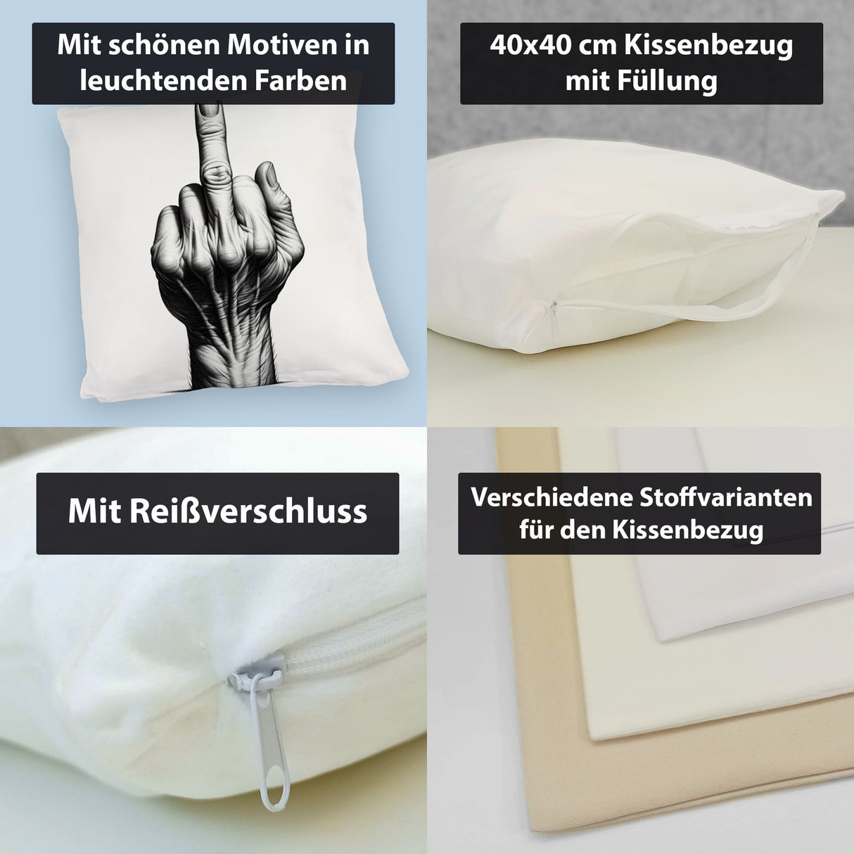 Mittelfinger Kissen