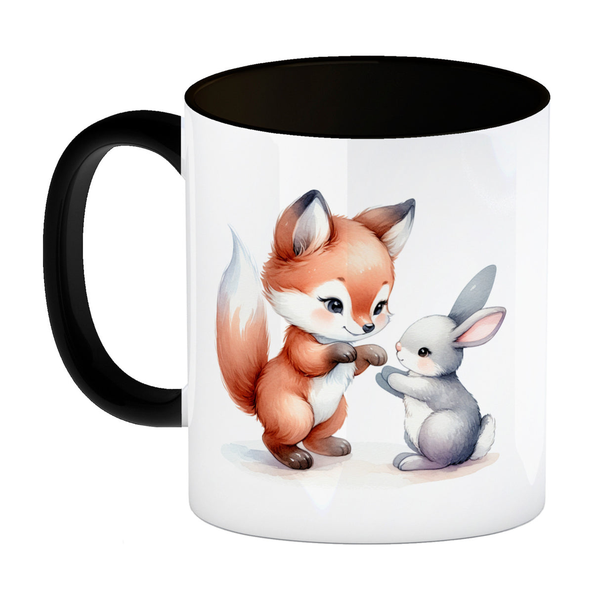 Fuchs und Hase Tierkinder Kaffeebecher