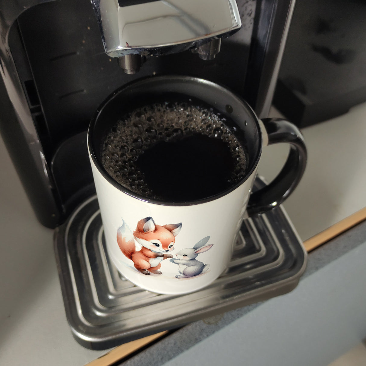 Fuchs und Hase Tierkinder Kaffeebecher