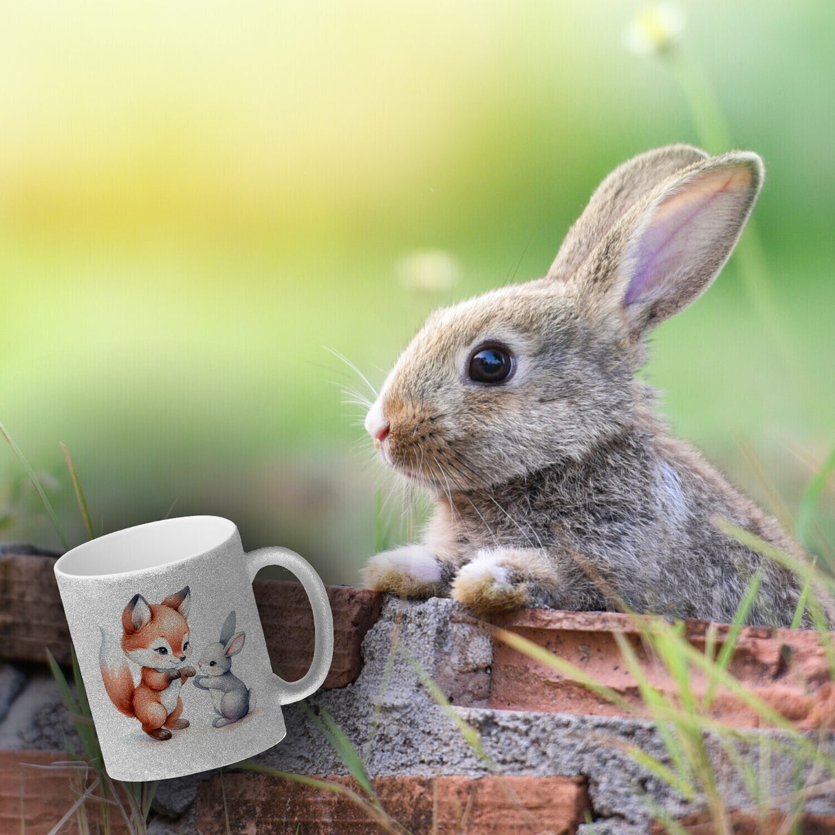 Fuchs und Hase Tierkinder Kaffeebecher