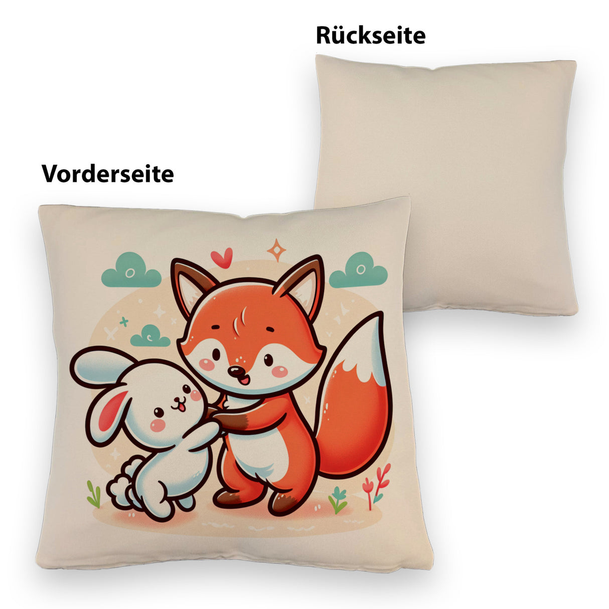 Fuchs und Kaninchen Kissen