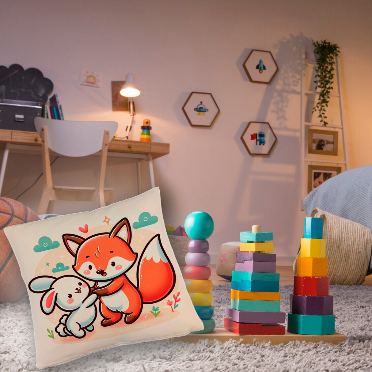 Fuchs und Kaninchen Kissen