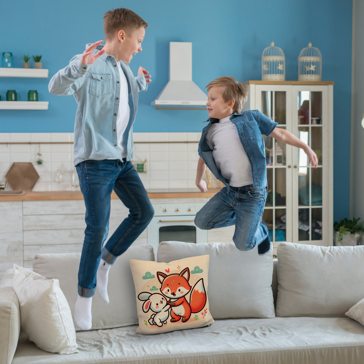 Fuchs und Kaninchen Kissen