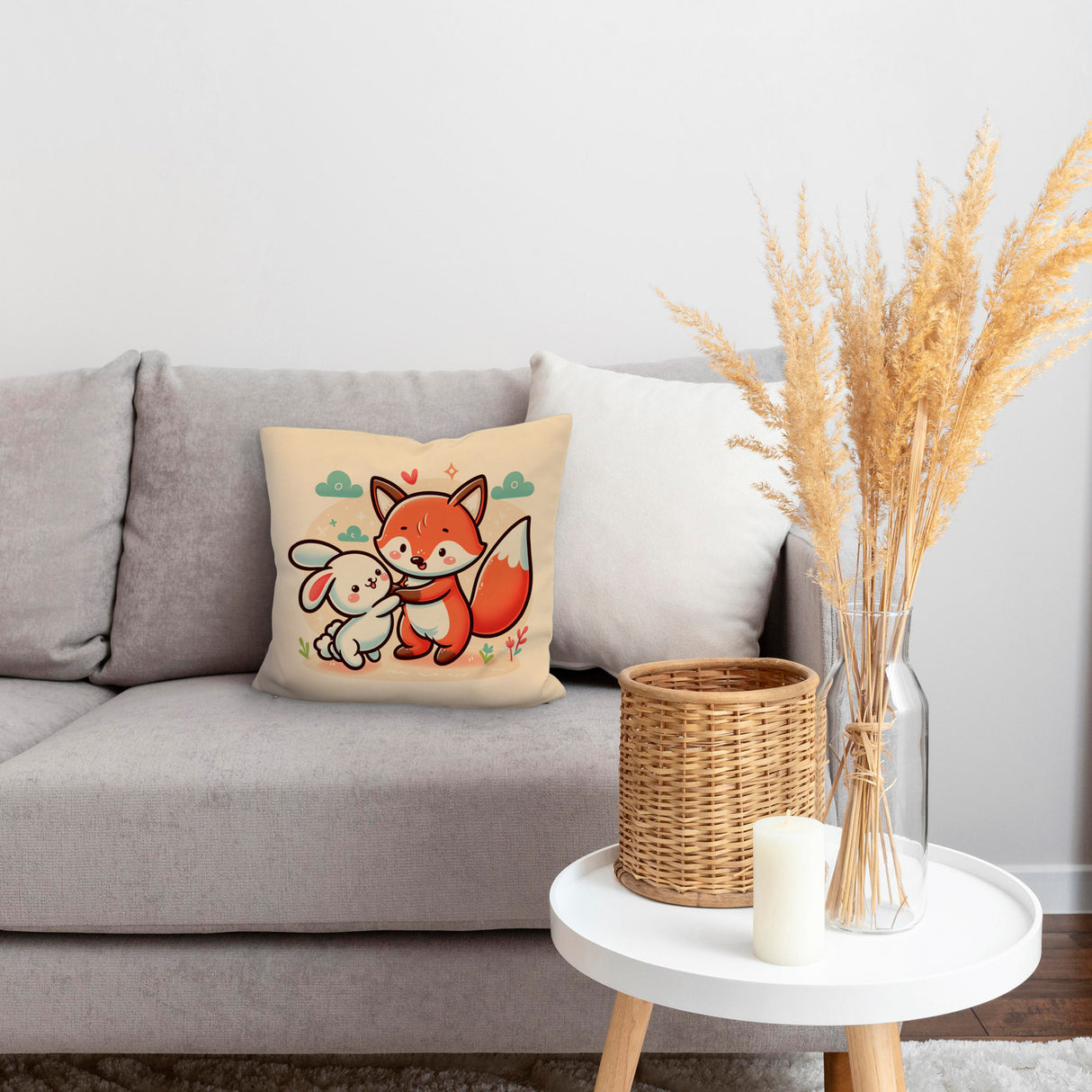 Fuchs und Kaninchen Kissen
