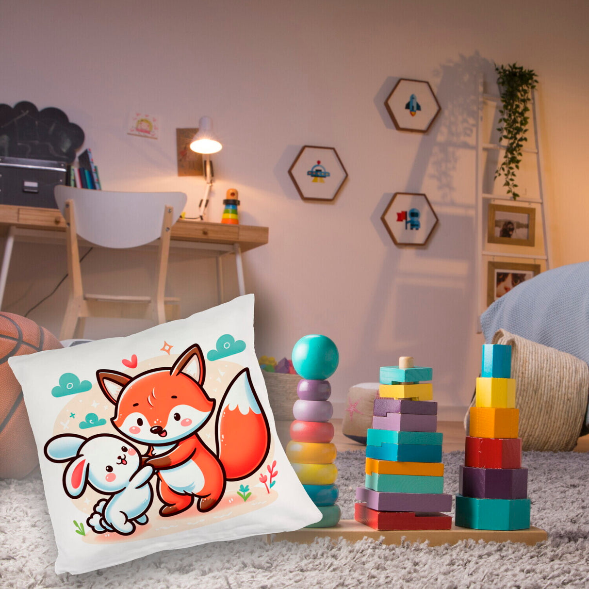 Fuchs und Kaninchen Kissen