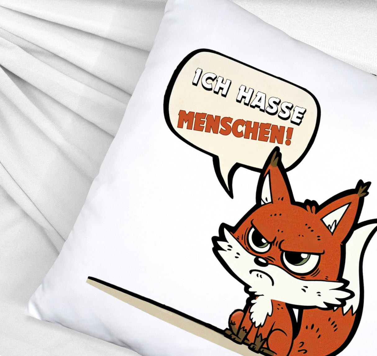 Ich hasse Menschen Fuchs Kissen