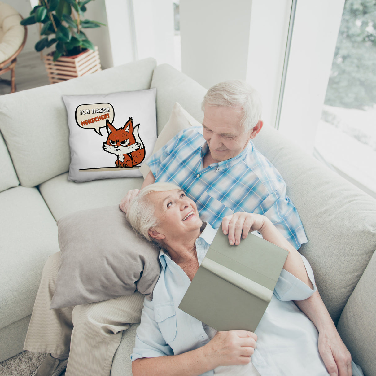 Ich hasse Menschen Fuchs Kissen