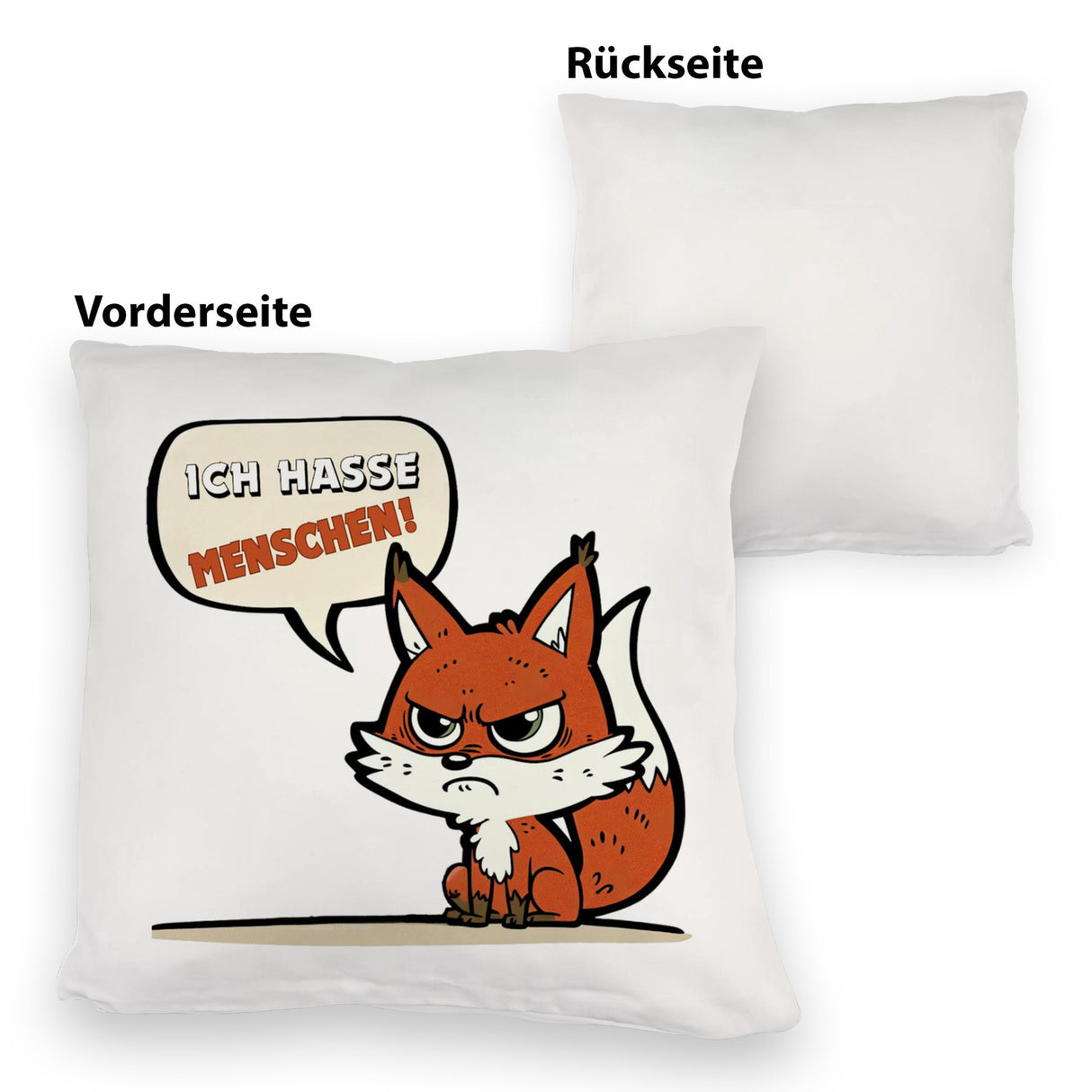 Ich hasse Menschen Fuchs Kissen