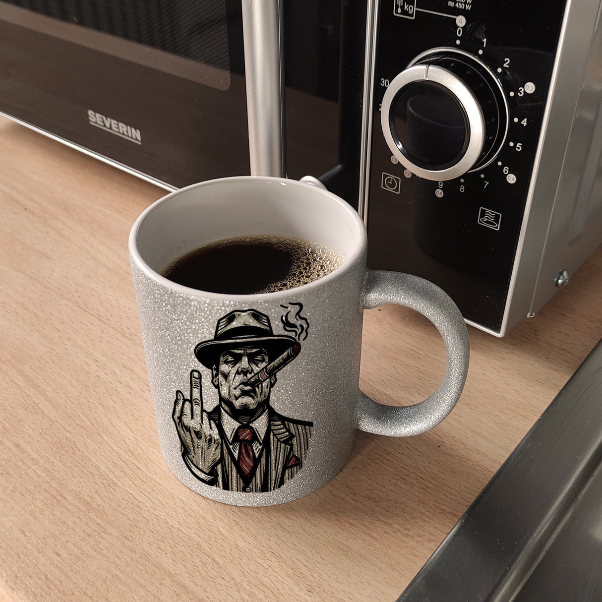 Mittelfinger Mafiaboss Kaffeebecher