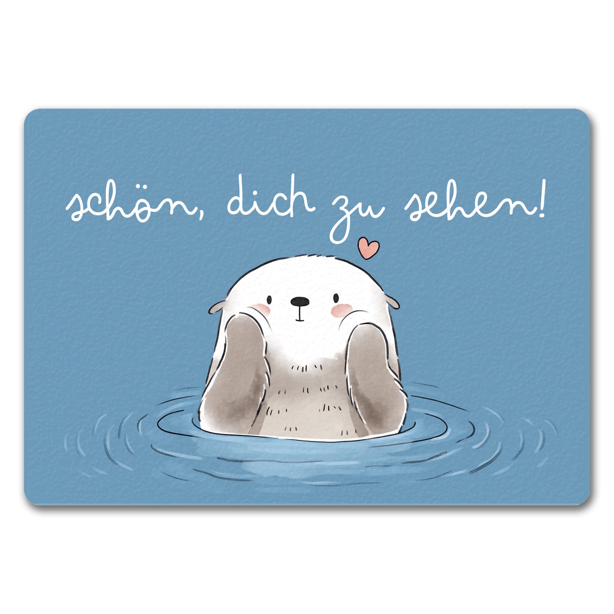 Otter Fußmatte in 35x50 cm ohne Rand mit Spruch Schön dich zu sehen