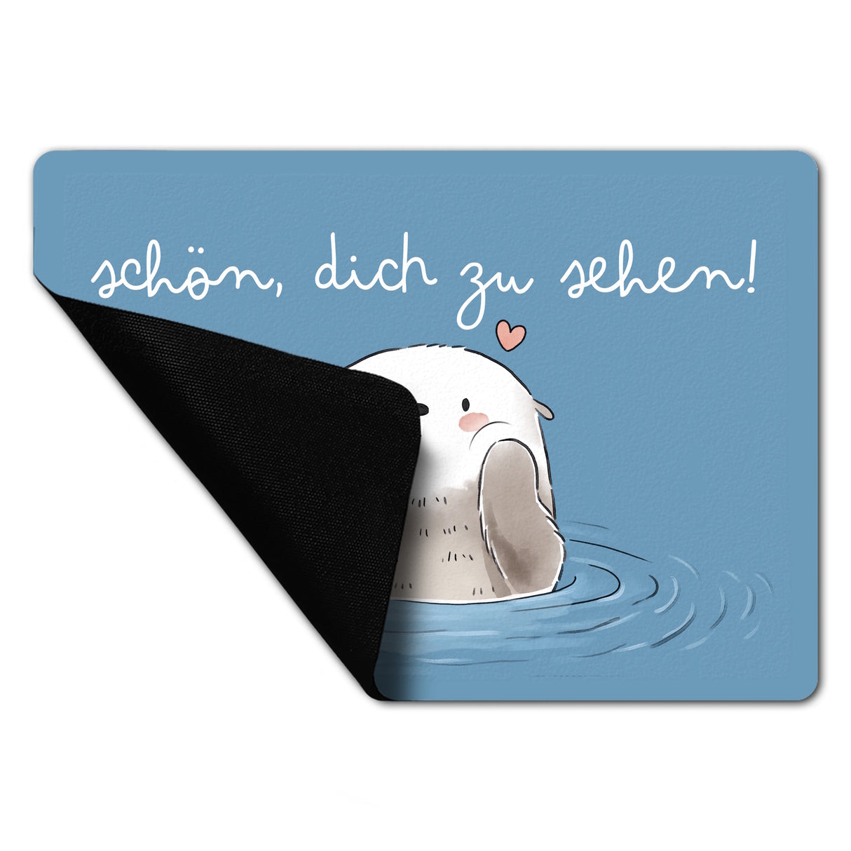 Otter Fußmatte in 35x50 cm ohne Rand mit Spruch Schön dich zu sehen