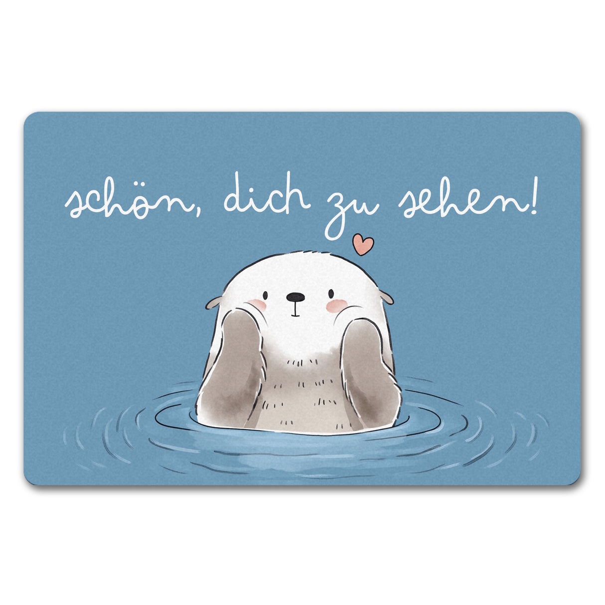 Otter Fußmatte in 35x50 cm ohne Rand mit Spruch Schön dich zu sehen