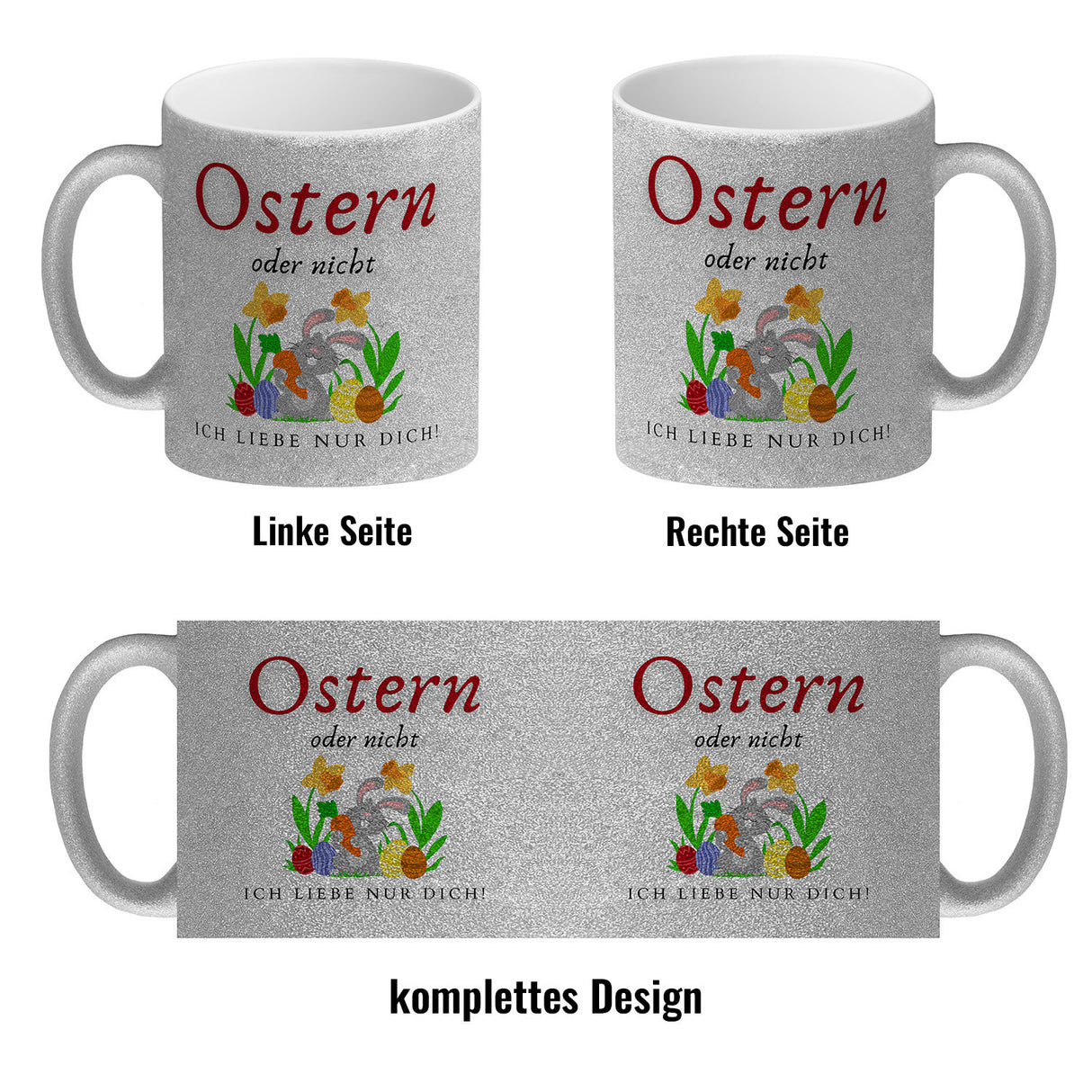 Ostern Kaffeebecher mit Spruch Ostern oder nicht ich liebe nur dich