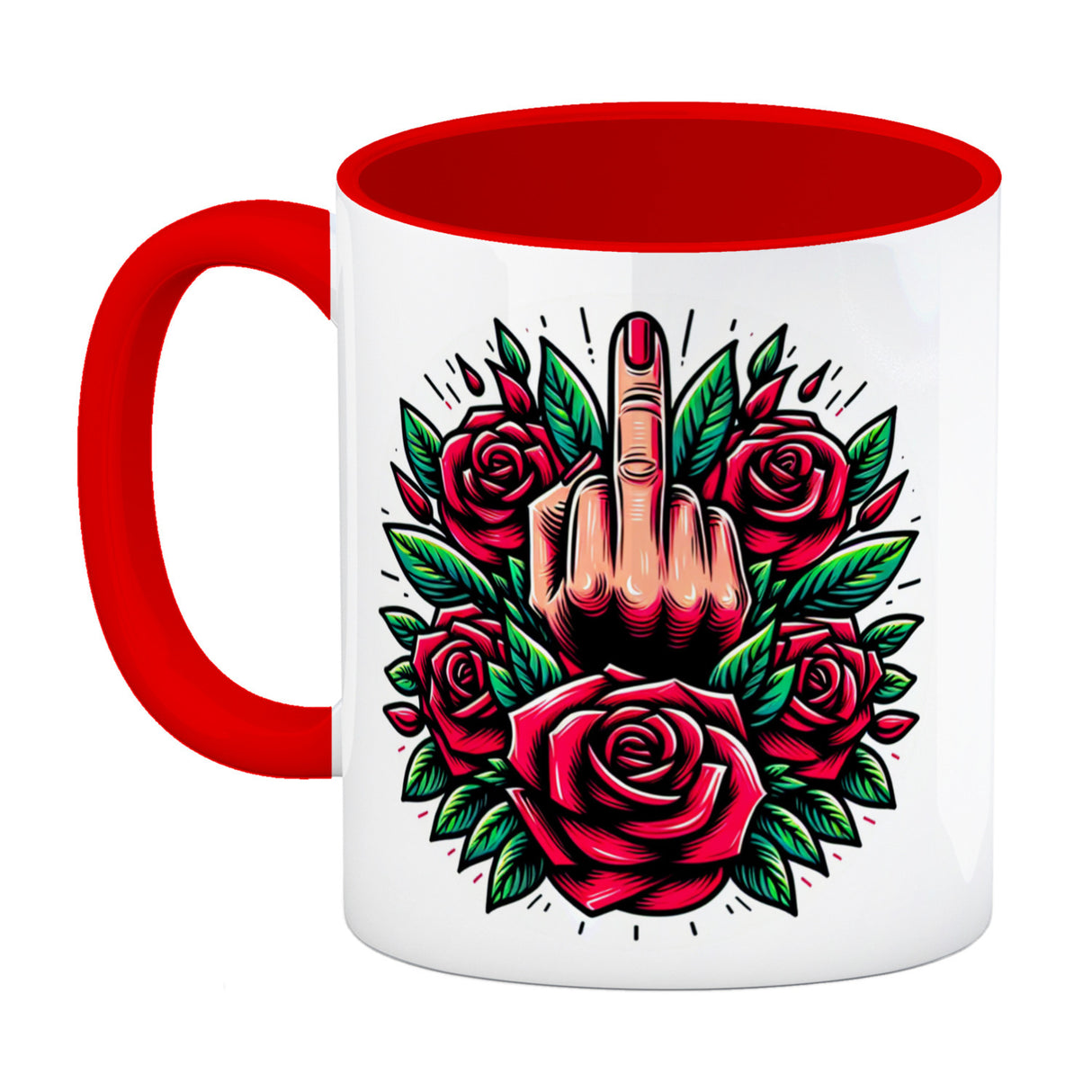 Stinkefinger Rosen - Ich hasse Menschen Kaffeebecher