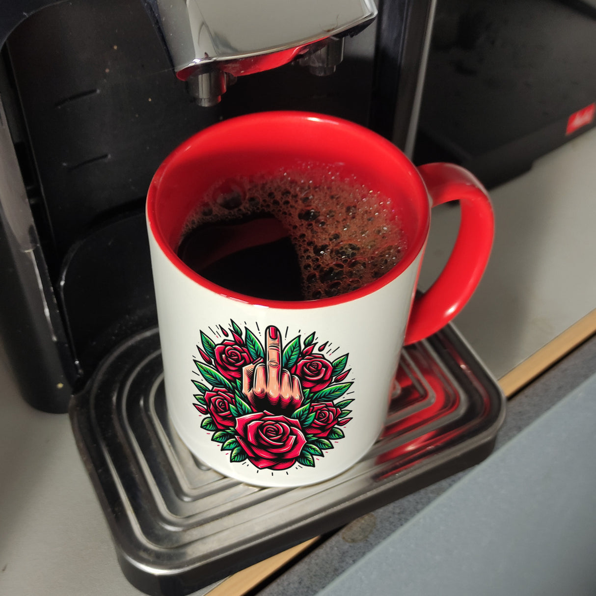 Stinkefinger Rosen - Ich hasse Menschen Kaffeebecher