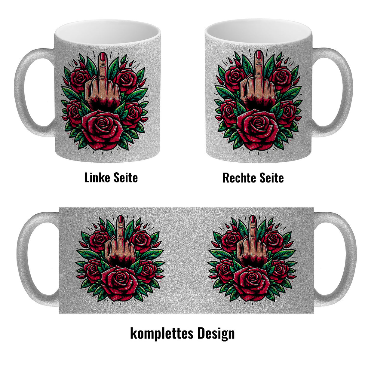 Stinkefinger Rosen - Ich hasse Menschen Kaffeebecher