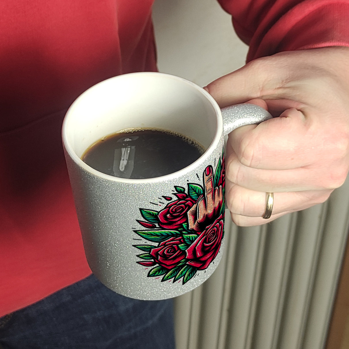 Stinkefinger Rosen - Ich hasse Menschen Kaffeebecher