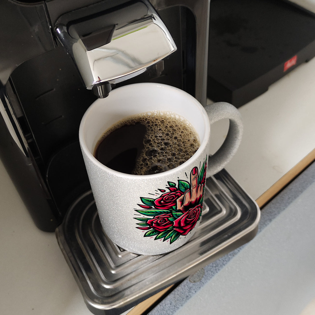 Stinkefinger Rosen - Ich hasse Menschen Kaffeebecher