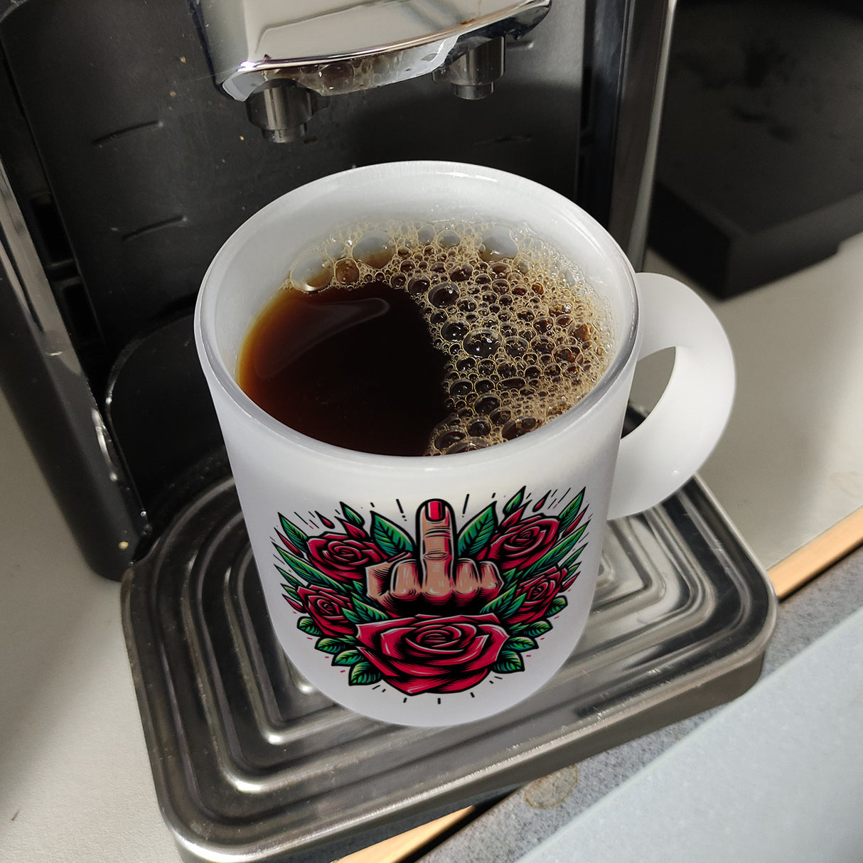 Stinkefinger Rosen - Ich hasse Menschen Kaffeebecher