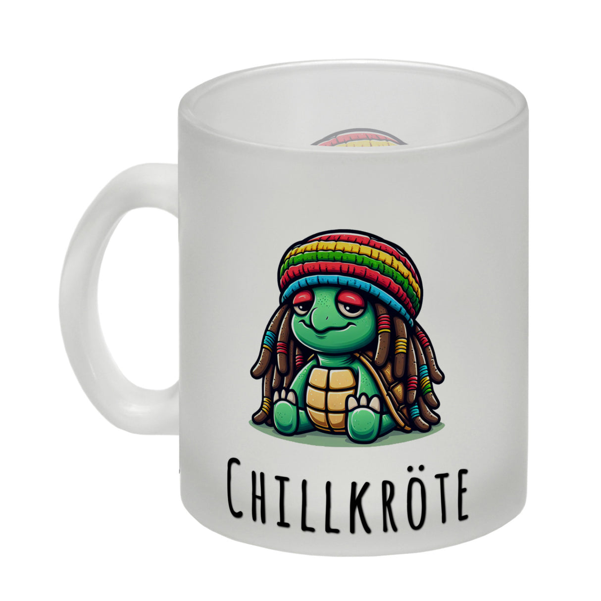 Schildkröte Rastafari Kaffeebecher mit Spruch Chillkröte