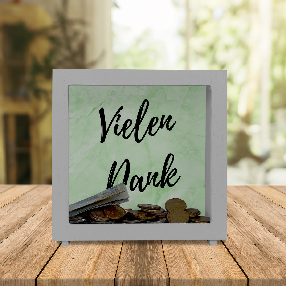 Vielen Dank Spardose er Marmoroptik