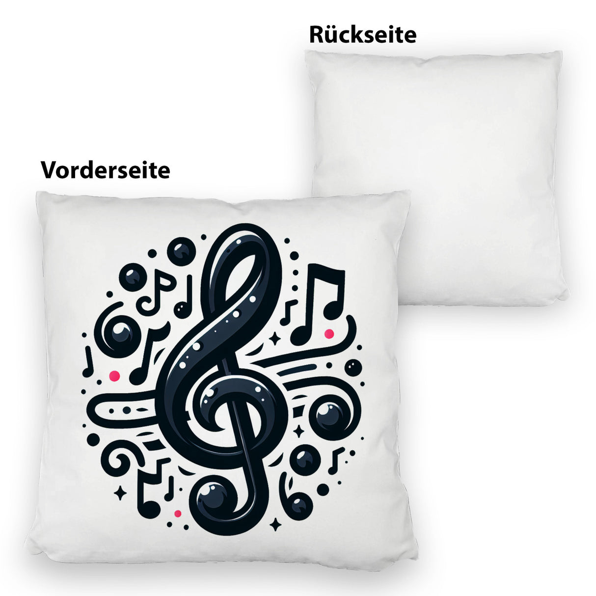Musiknoten und Notenschlüssel Kissen