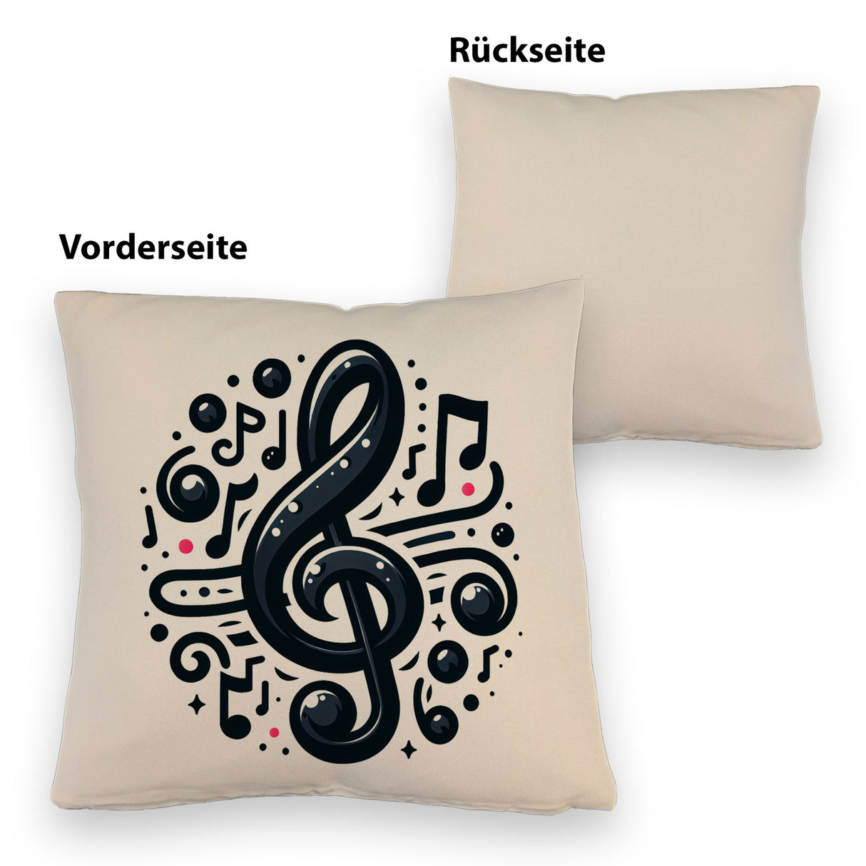 Musiknoten und Notenschlüssel Kissen