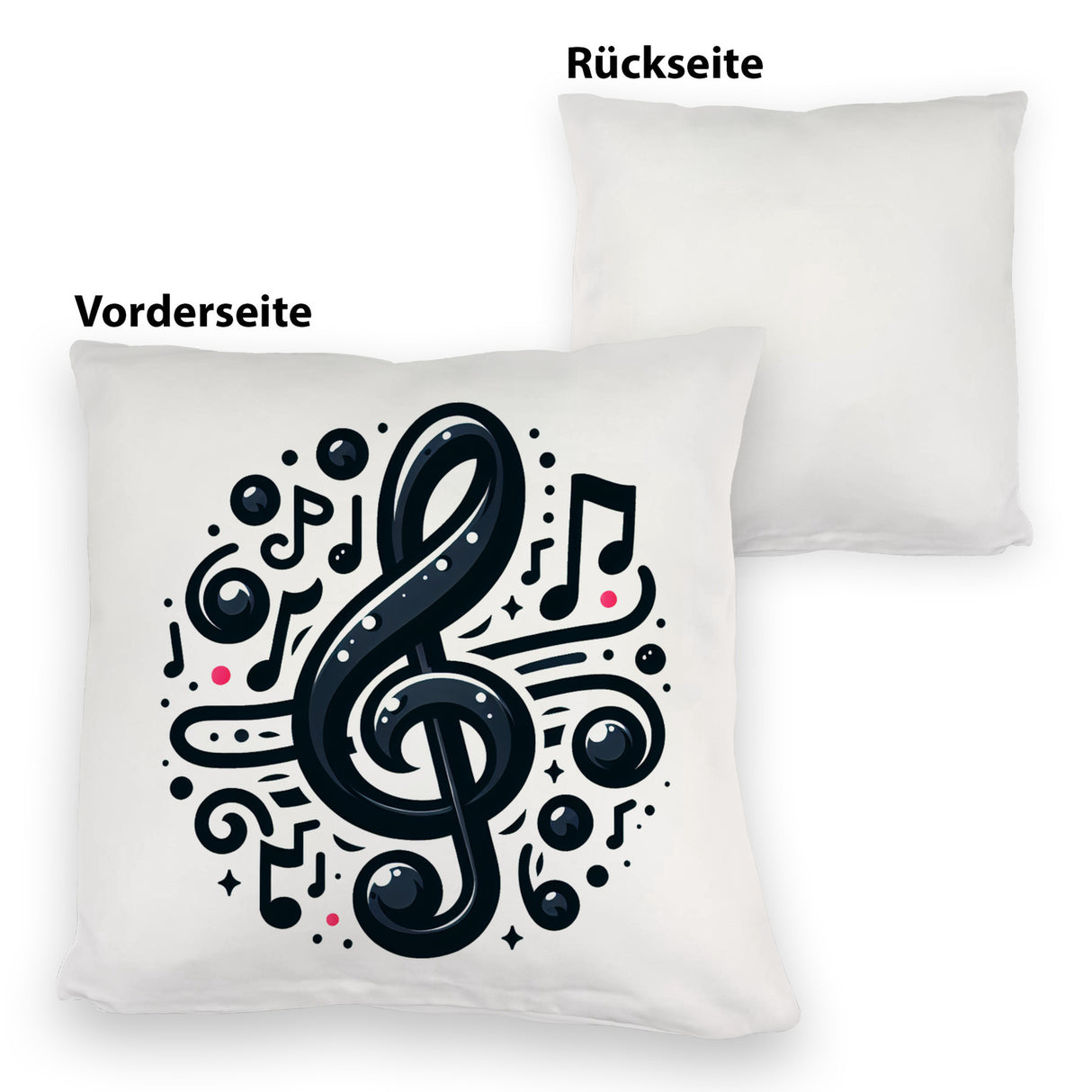 Musiknoten und Notenschlüssel Kissen