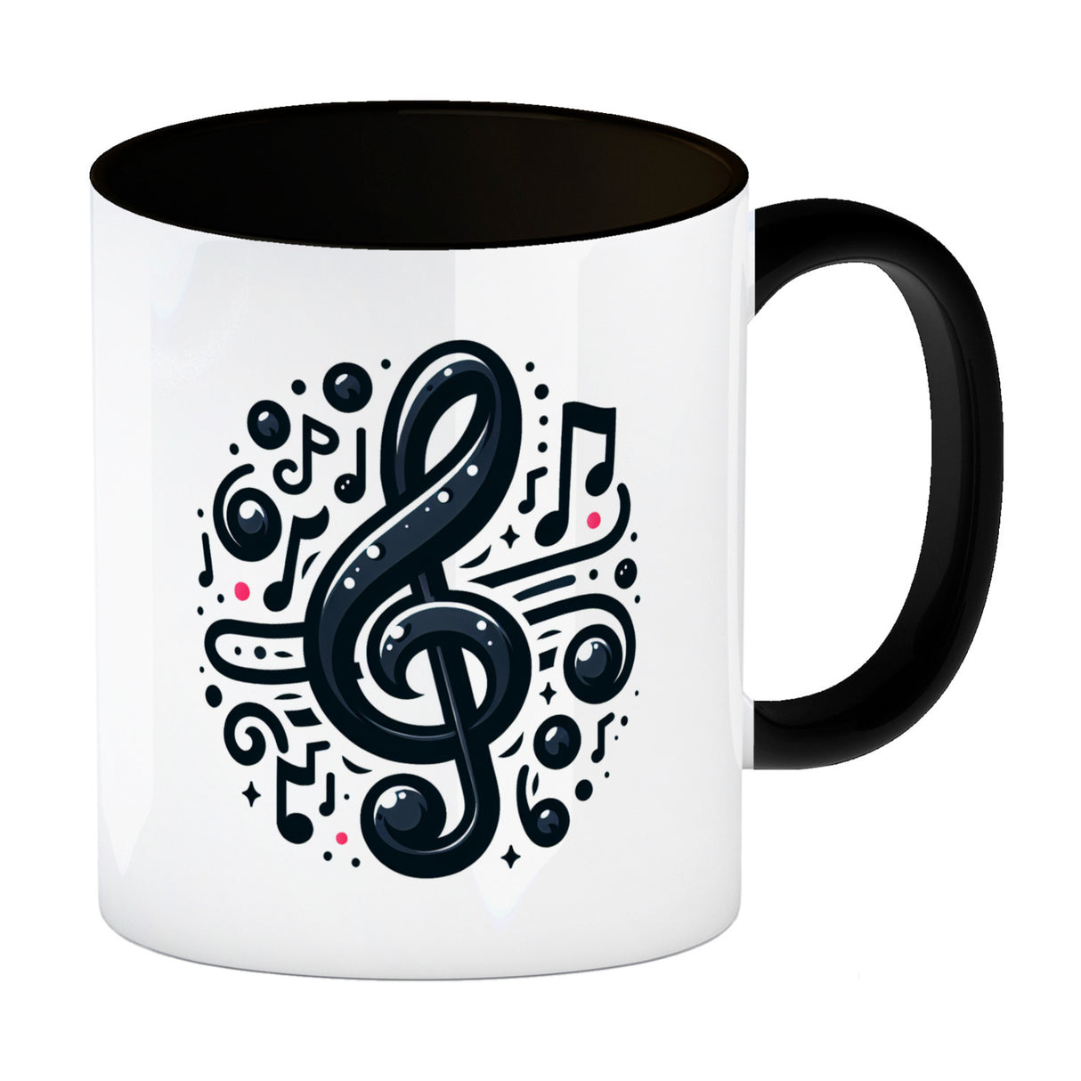Musiknoten und Notenschlüssel Kaffeebecher