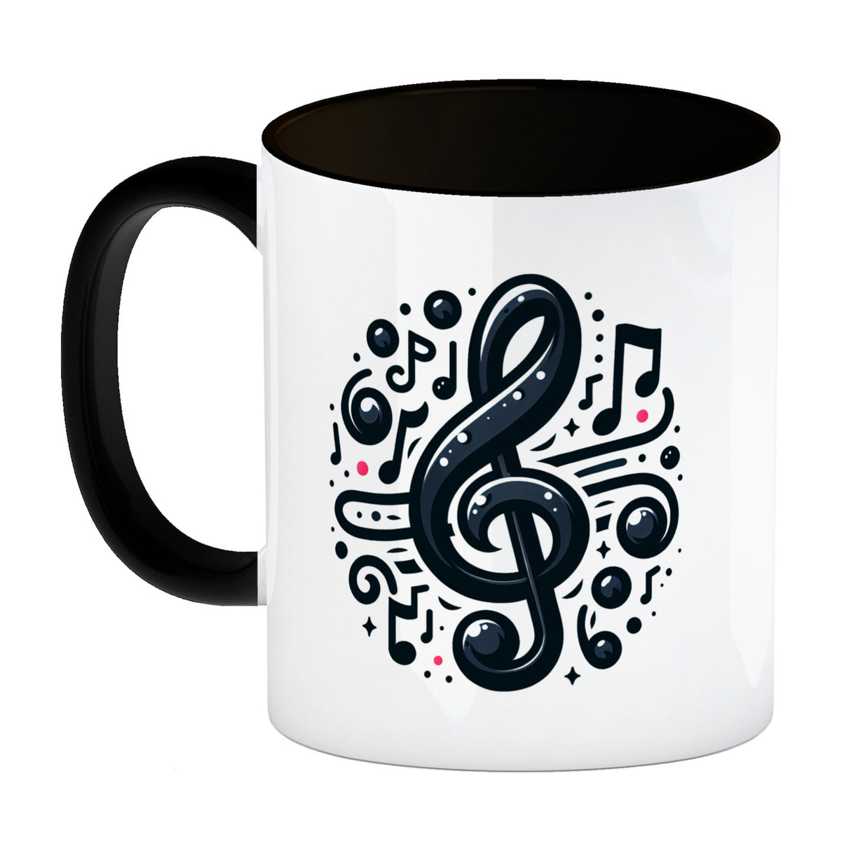 Musiknoten und Notenschlüssel Kaffeebecher