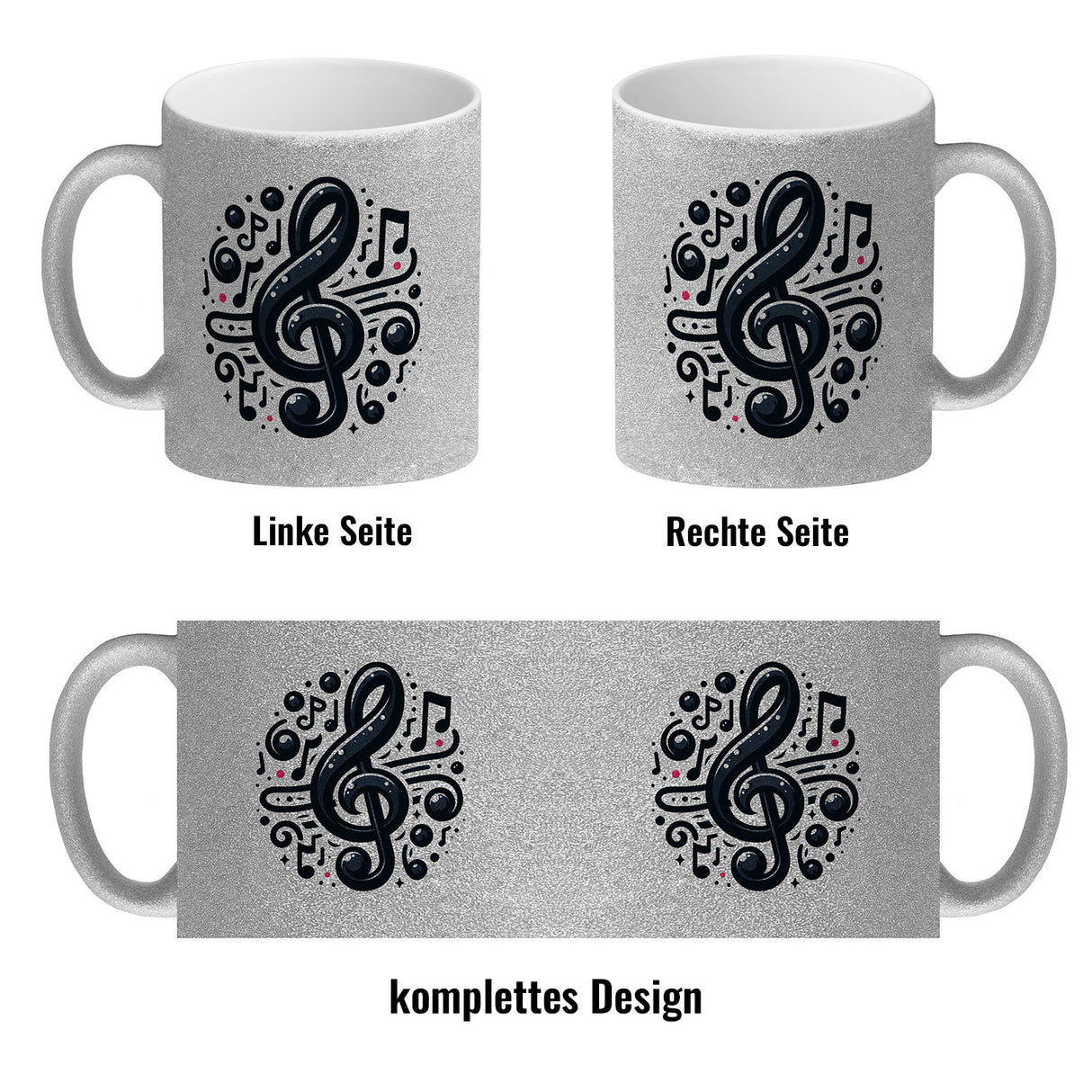 Musiknoten und Notenschlüssel Kaffeebecher