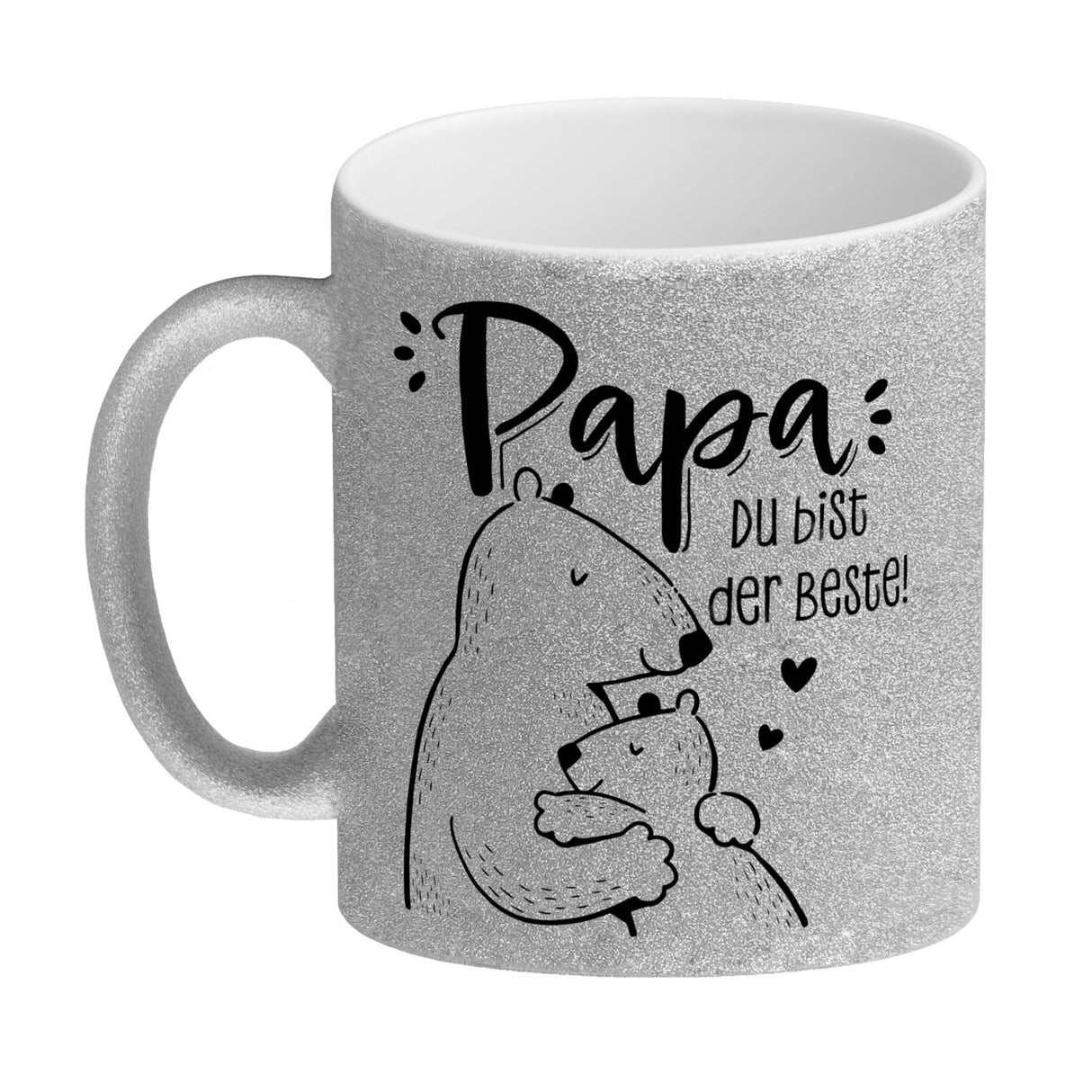 Papa Bär Geschenk Geburtstag Kaffeebecher mit Spruch Papa du bist der Beste