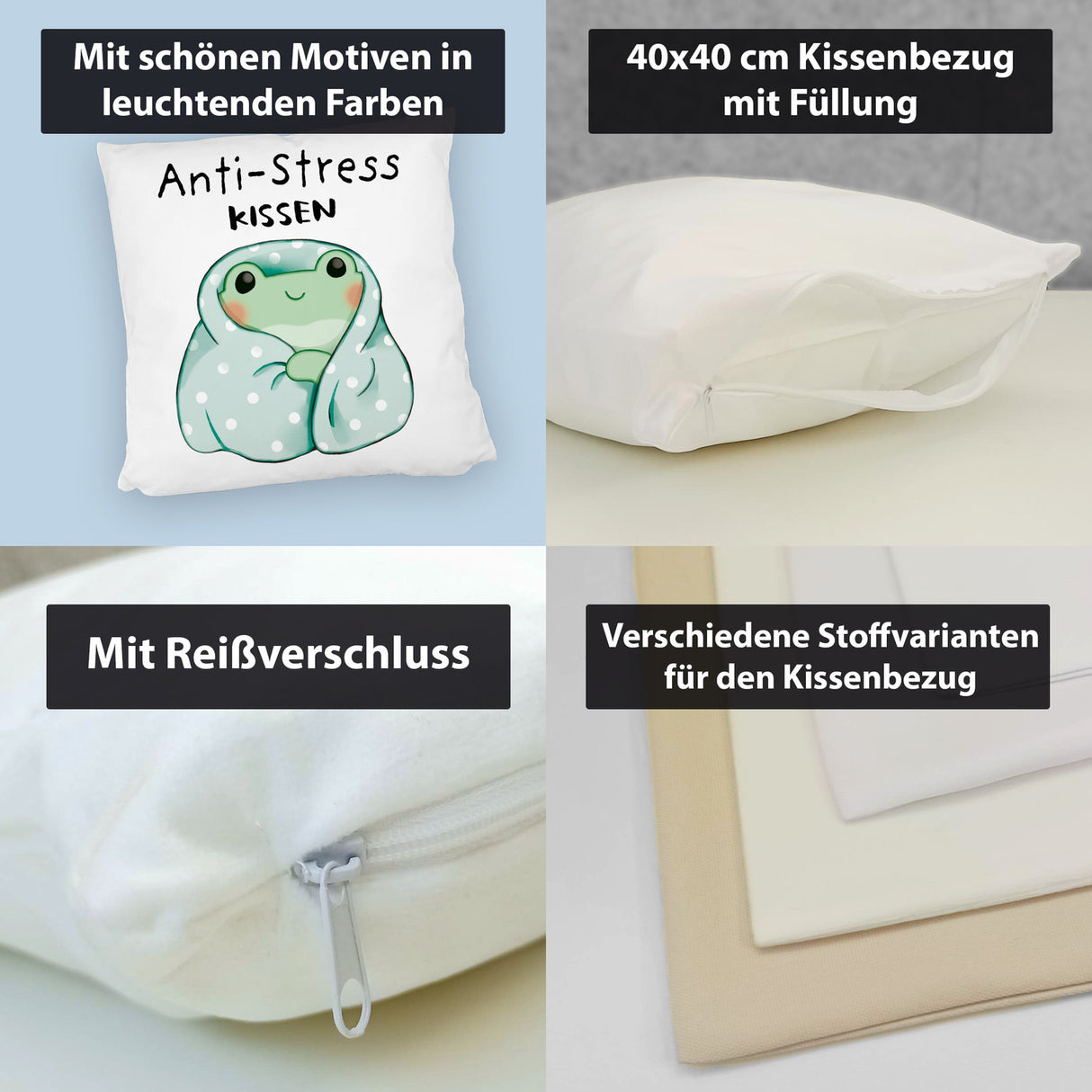Frosch er Decke Kissen mit Spruch Anti-Stress Kissen