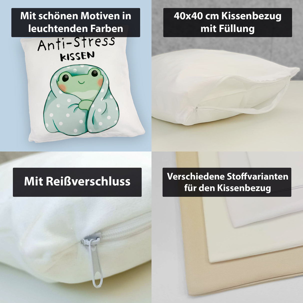 Frosch er Decke Kissen mit Spruch Anti-Stress Kissen