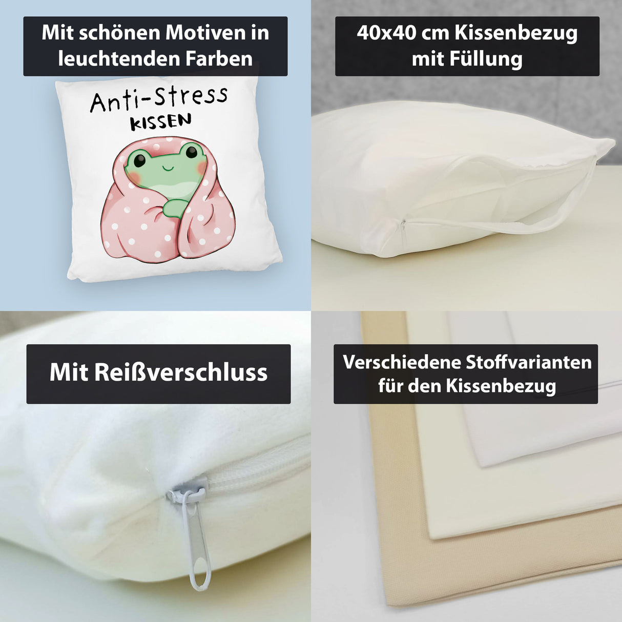 Frosch er Decke Kissen mit Spruch Anti-Stress Kissen