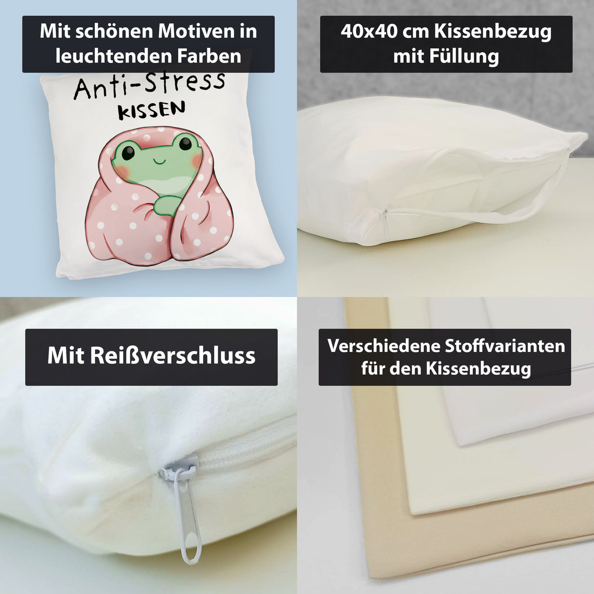 Frosch er Decke Kissen mit Spruch Anti-Stress Kissen
