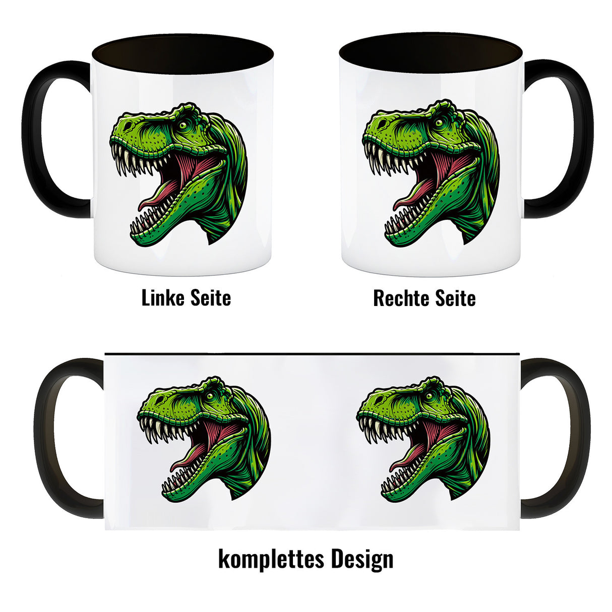 Grüner T-Rex Dinosaurier Kaffeebecher