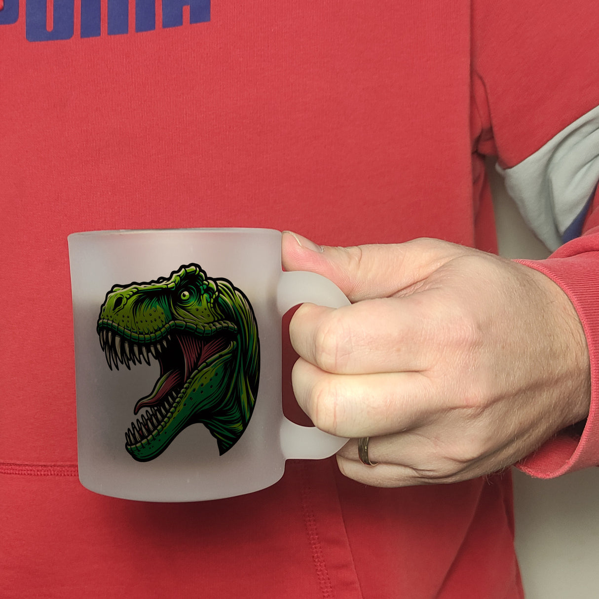 Grüner T-Rex Dinosaurier Kaffeebecher