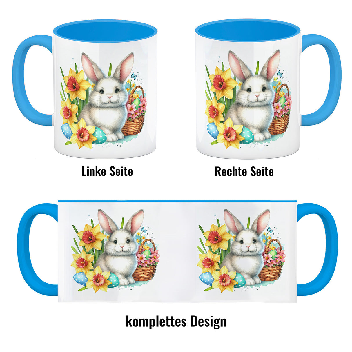 Osterhase mit Osterglocken Kaffeebecher