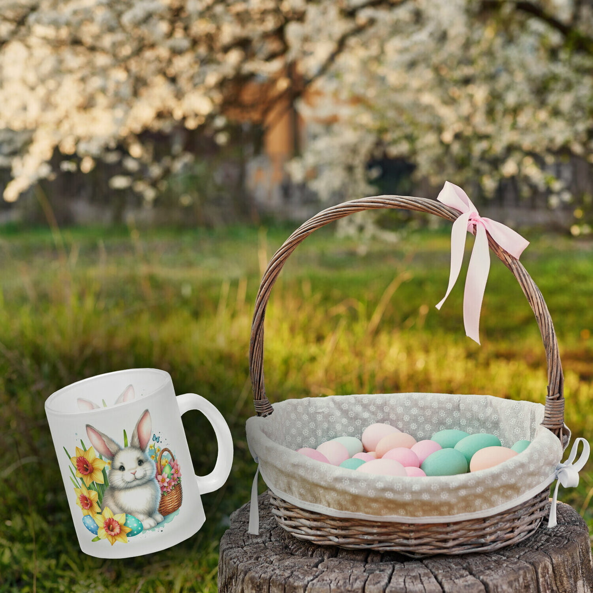 Osterhase mit Osterglocken Kaffeebecher