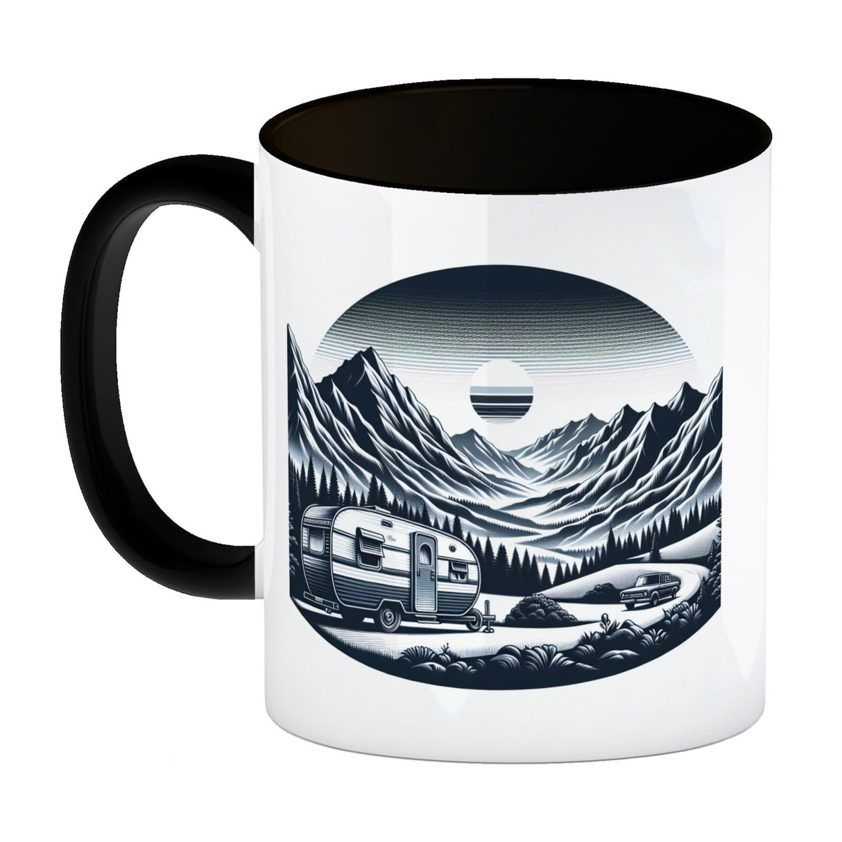 Camping in den Bergen Kaffeebecher