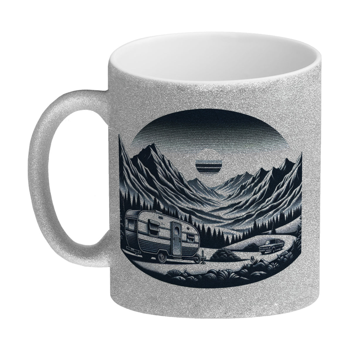 Camping in den Bergen Kaffeebecher