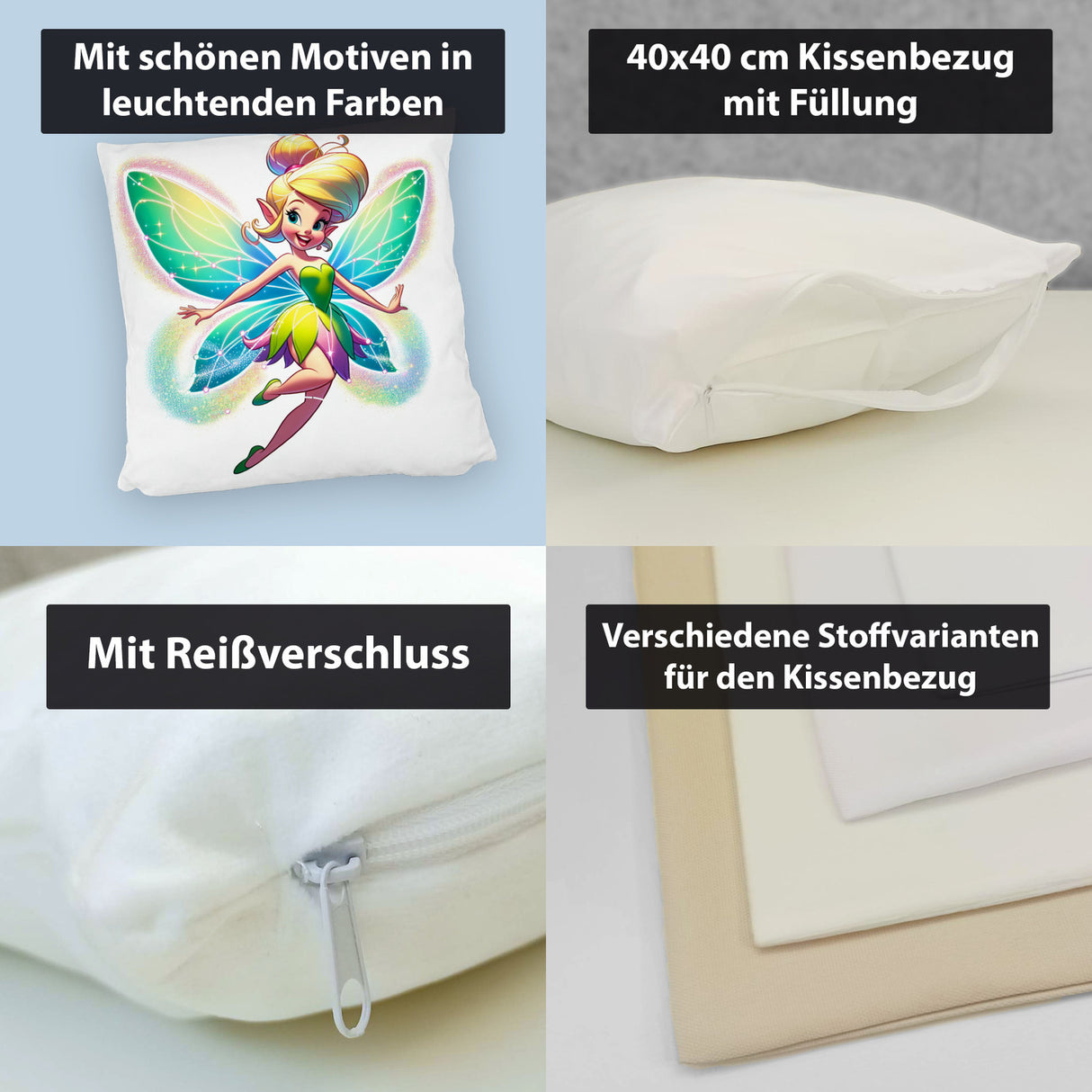 Buntes und niedliches Fee Kissen