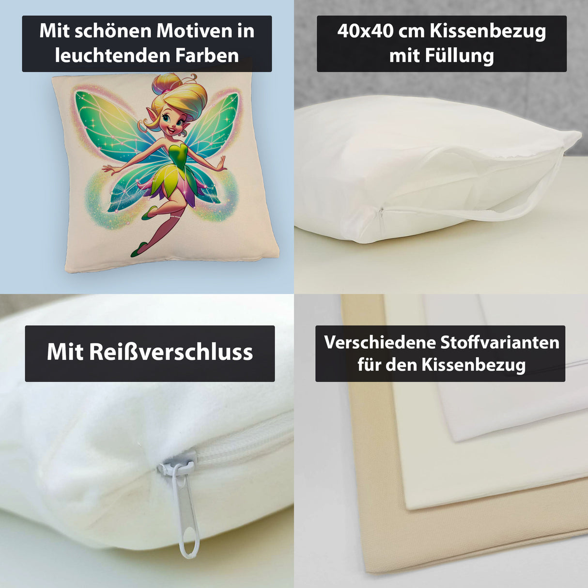 Buntes und niedliches Fee Kissen