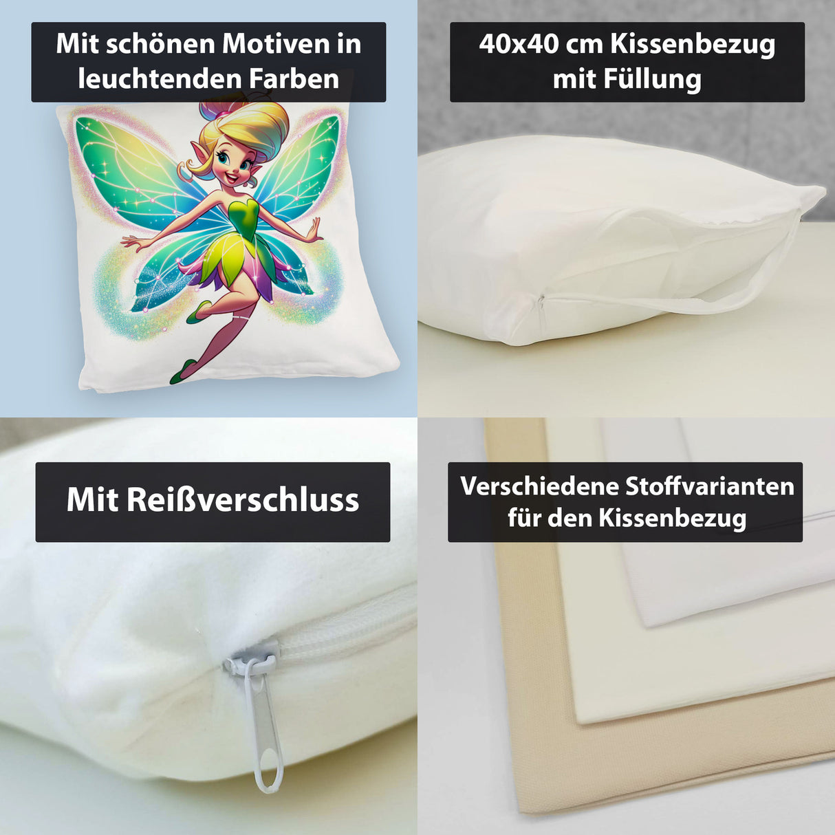 Buntes und niedliches Fee Kissen
