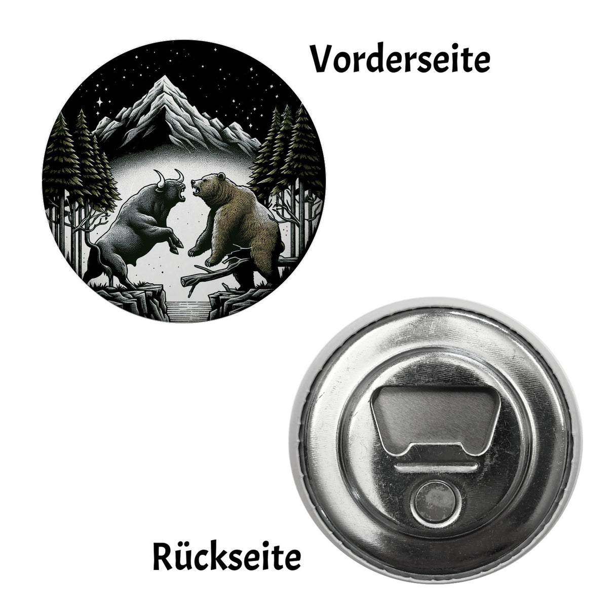 Bulle und Bär Börse Magnet rund rund