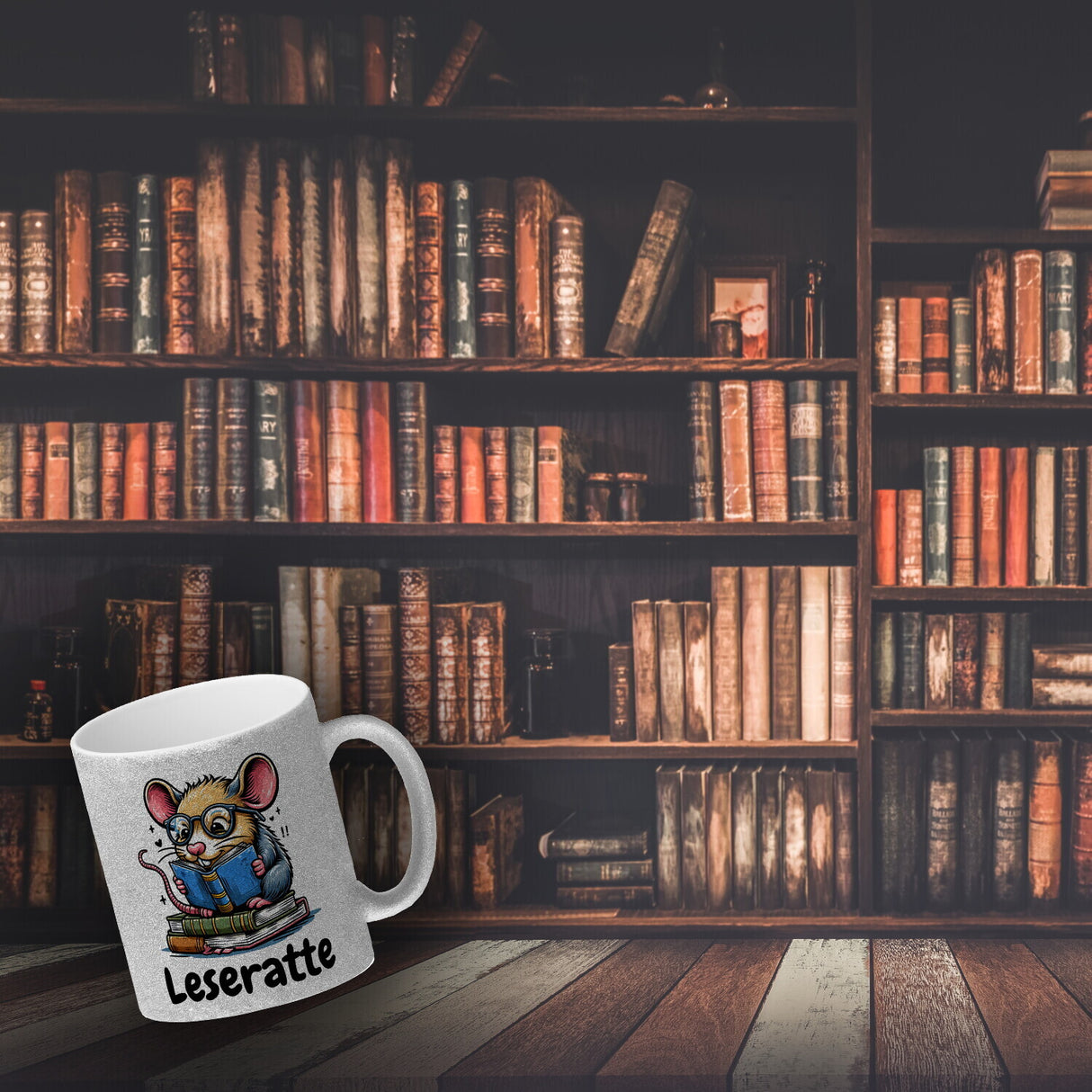 Leseratte Kaffeebecher mit Spruch Leseratte