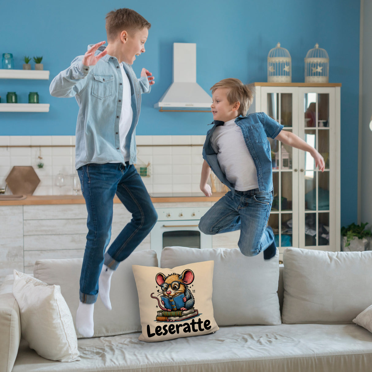 Leseratte Kissen mit Spruch Leseratte