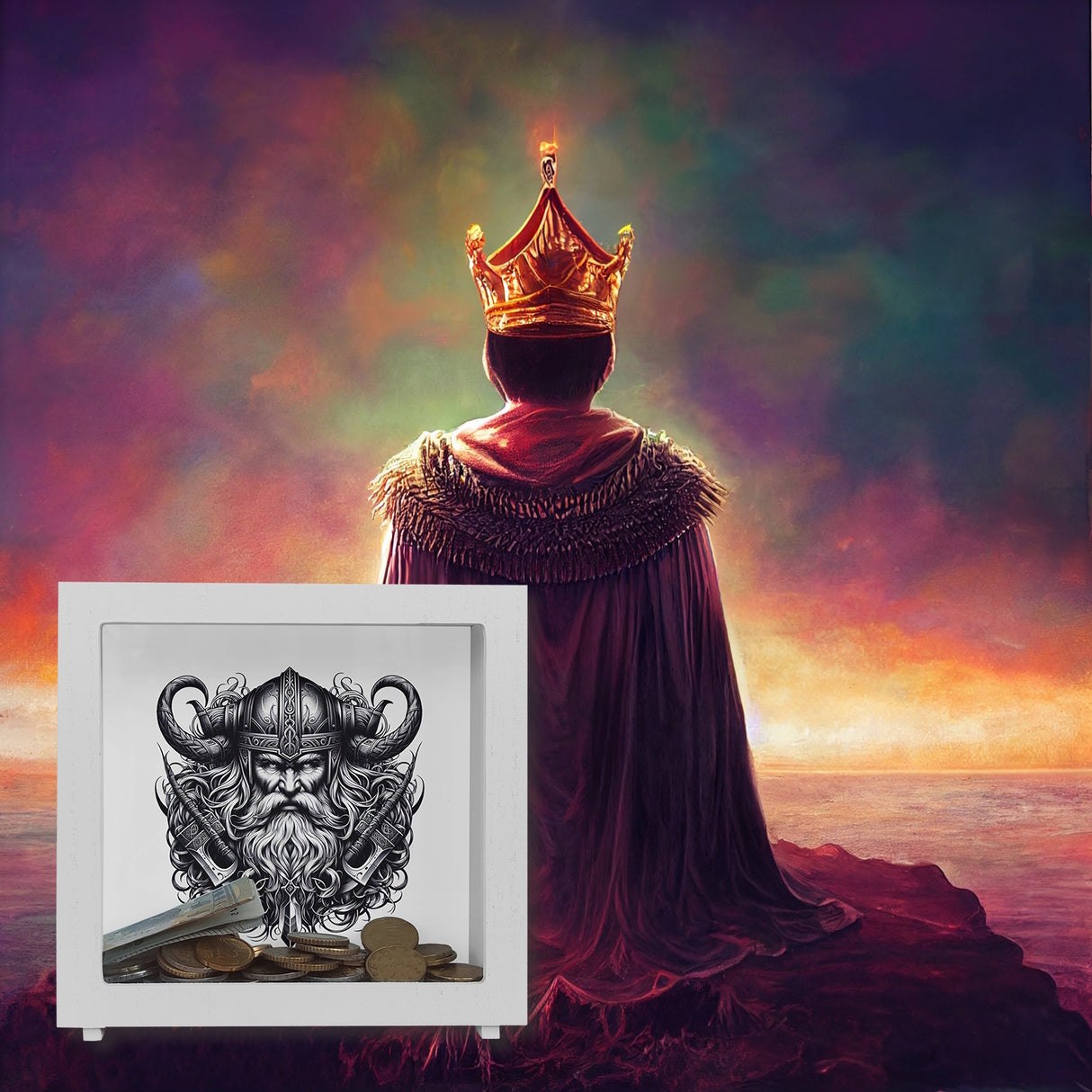 Wikingergott Odin Spardose